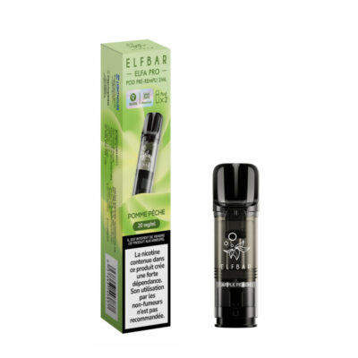 Pack de 2 Pods ELFA Pro 2ml 20mg ElfBar - Pomme Pêche