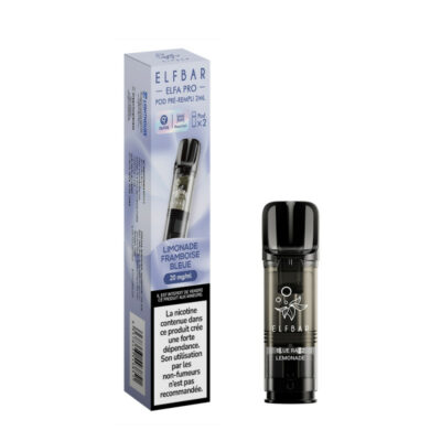 Pack de 2 Pods ELFA Pro 2ml 20mg ElfBar - Limonade Framboise Bleue