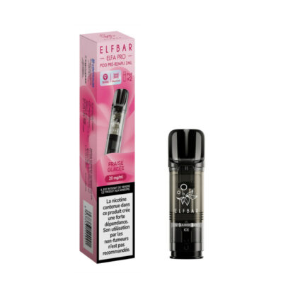 Pack de 2 Pods ELFA Pro 2ml 20mg ElfBar - Fraise Glacée