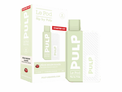 Starter Kit Pod Flip Pulp 2ml 10mg - Pêche Melon Glacés