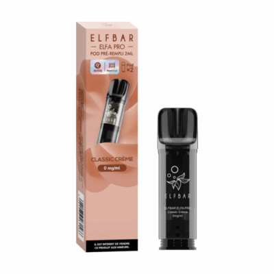 Pack de 2 Pods ELFA Pro 2ml 00mg ElfBar - Classic Crème