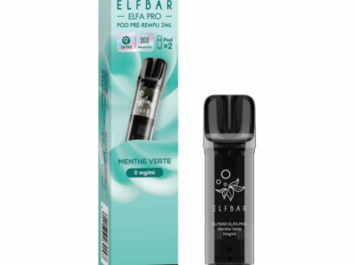 Pack de 2 Pods ELFA Pro 2ml 00mg ElfBar - Menthe Verte
