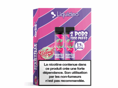 Pack 2 de Pods Wpuff Pod 2ml 1.7% Liquideo - Myrtille Framboyante
