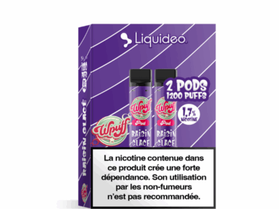 Pack 2 de Pods Wpuff Pod 2ml 1.7% Liquideo - Raisin glacé