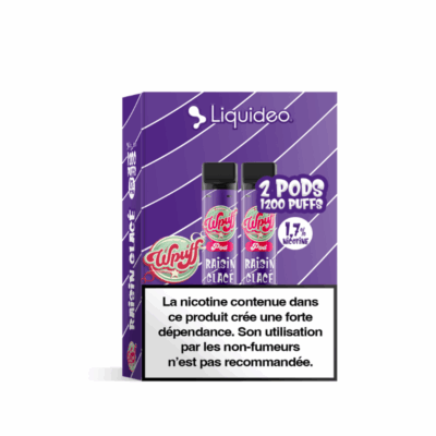Pack 2 de Pods Wpuff Pod 2ml 1.7% Liquideo - Raisin glacé