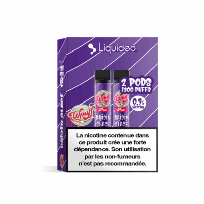 Pack 2 de Pods Wpuff Pod 2ml 0.9% Liquideo - Raisin glacé