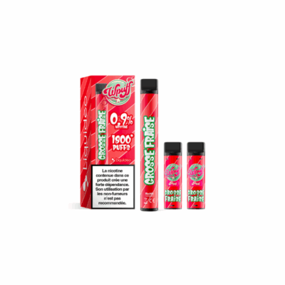Kit WPuff 1800 Pod + 3 pods 2ml 0.9% Liquideo - Grosse fraise