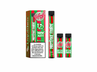 Kit WPuff 1800 Pod + 3 pods 2ml 1.7% Liquideo - Pastèque Fraise