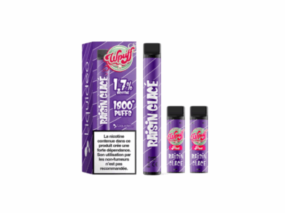 Kit WPuff 1800 Pod + 3 pods 2ml 1.7% Liquideo - Raisin glacé