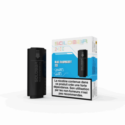 Pack de 2 Pods Solobar 2400 2ml 20mg - Framboise Bleue glacée