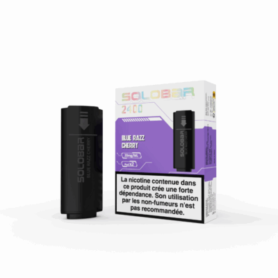 Pack de 2 Pods Solobar 2400 2ml 20mg - Cerise Bleue