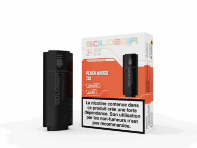 Pack de 2 Pods Solobar 2400 2ml 20mg - Pêche Mangue Glacée