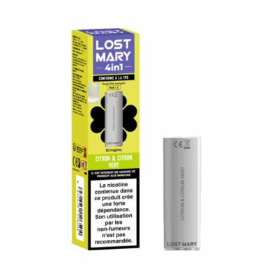Pack de 2 pods 4en1 2ml 20mg Lost Mary - Citron & Citron vert