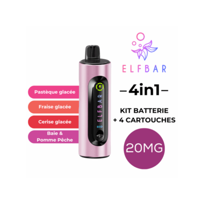 Kit 4en1 ELFBAR Édition Fruits Rouges 20mg - 20 mg