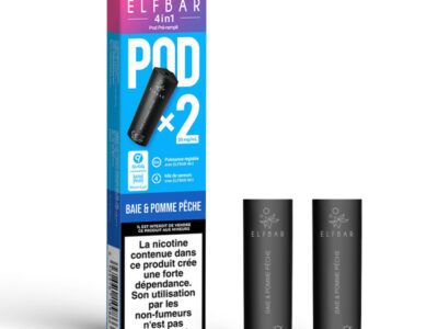 Pack de 2 Pods 4en1 2mL 20mg Elfbar - Baies & Pomme Pêche