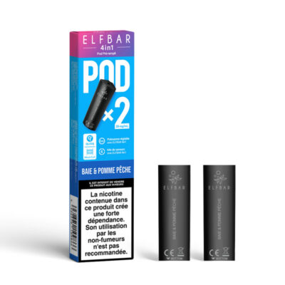 Pack de 2 Pods 4en1 2mL 20mg Elfbar - Baies & Pomme Pêche