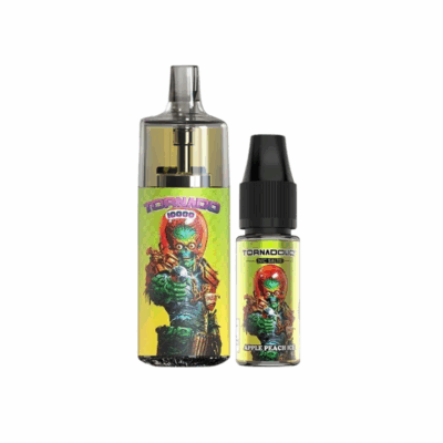 Kit Tornado 10000 800mah 10ml (1x10ml 20mg) Gobar - Pêche Pomme Glacé