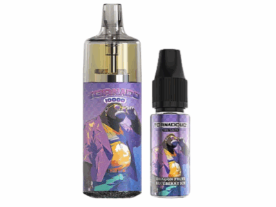 Kit Tornado 10000 800mah 10ml (1x10ml 20mg) Gobar - Fruit du Dragon Myrtille Glacée