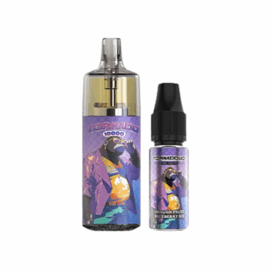 Kit Tornado 10000 800mah 10ml (1x10ml 20mg) Gobar - Fruit du Dragon Myrtille Glacée