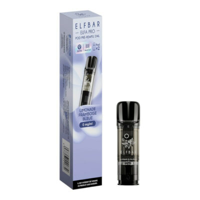 Pack de 2 Pods ELFA Pro 2ml 00mg ElfBar - Limonade Framboise Bleue