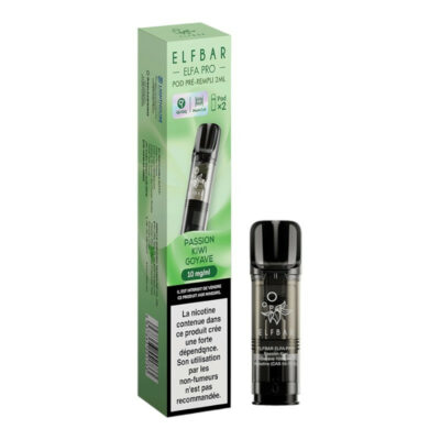 Pack de 2 Pods ELFA Pro 2ml 10mg ElfBar - Passion Kiwi Goyave