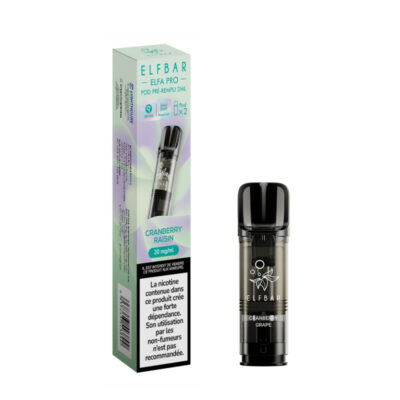 Pack de 2 Pods ELFA Pro 2ml 20mg ElfBar - Cranberry Raisin