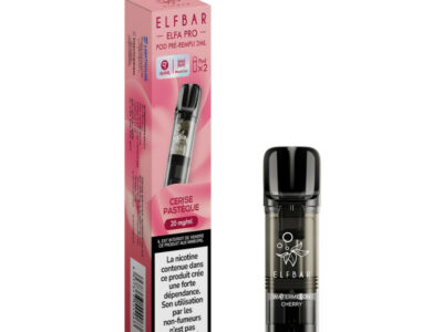 Pack de 2 Pods ELFA Pro 2ml 20mg ElfBar - Cerise Pastèque