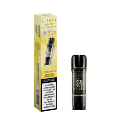 Pack de 2 Pods ELFA Pro 2ml 20mg ElfBar - Citron Menthe