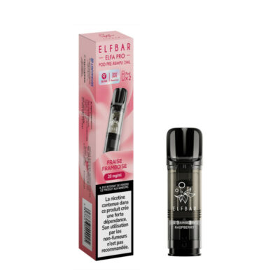 Pack de 2 Pods ELFA Pro 2ml 20mg ElfBar - Fraise Framboise