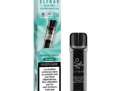 Pack de 2 Pods ELFA Pro 2ml 20mg ElfBar - Menthe Verte